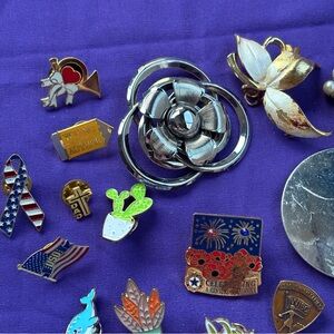 Pin lot bunch of pins bundle of brooches and charms